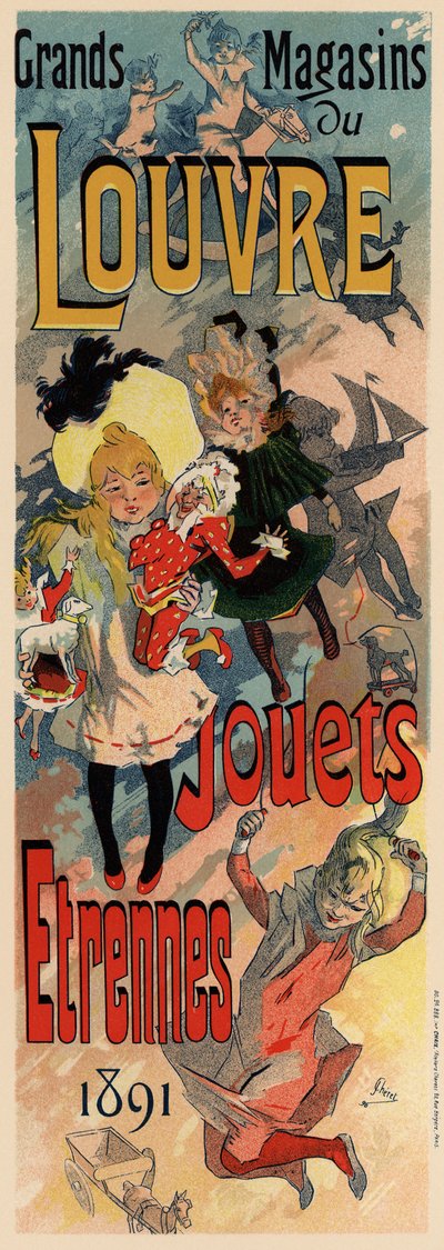 Louvren julistemyymälät, 1890 tekijältä Jules Cheret