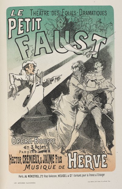 Le Petit Faust -juliste, Les posters illustrées. Työ koristeltu...