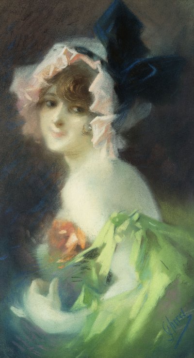 Nainen käsineet; Femme aux Gants, tekijältä Jules Cheret
