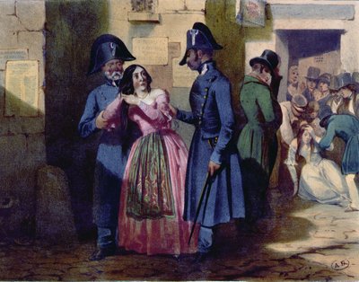 Poliisi pidätti prostituoidun, n. 1835 tekijältä Jules David