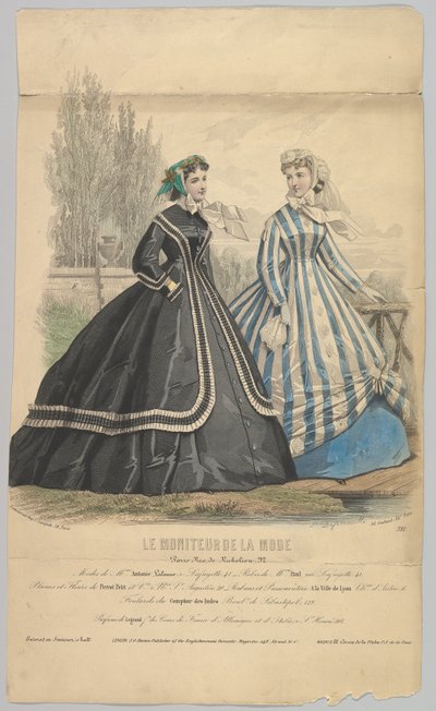 Modes de Mme. Antonie Lalanne, nro 791, Le Moniteur de la Mode, 1848. tekijältä Jules David
