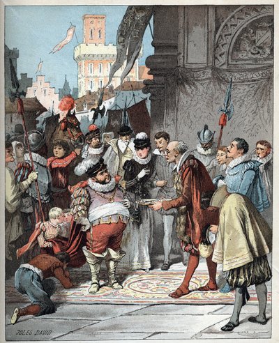 - Kuvitus Jules Davidista (1808-1892) Don Quijoten historiasta (Don Quijote) - 1887 - Miguel de Cervantes Saavedra (1547-1616) - tekijältä Jules David