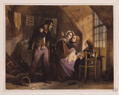 Pahe ja hyve: Misery (värilitografia) tekijältä Jules David