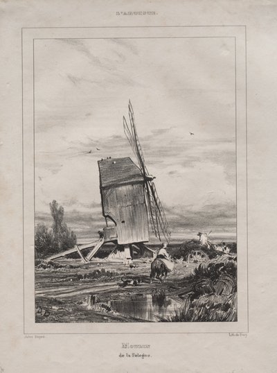 Mylly Solognessa, Ranskassa, 1835. tekijältä Jules Dupré