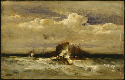 Merimaisema, n. 1868-81 (öljy kaupallisesti varustetussa paneelissa) tekijältä Jules Dupré