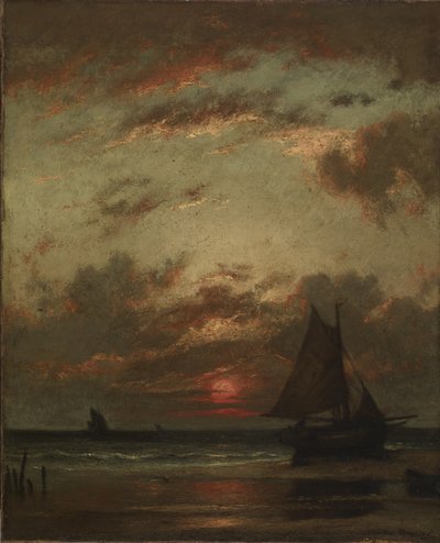 Auringonlasku rannikolla tekijältä Jules Dupré