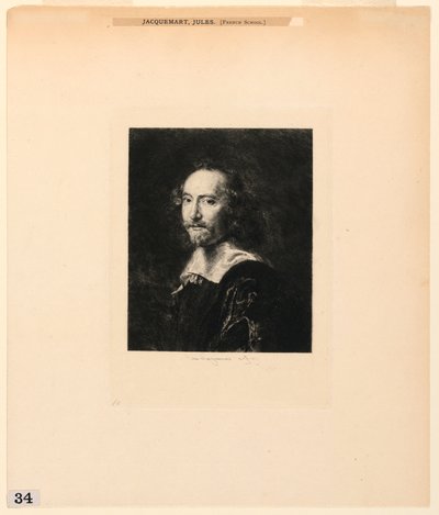 Miehen muotokuva, "Etchings of Pictures in the Metropolitan Museum, New York" tekijältä Jules Ferdinand Jacquemart