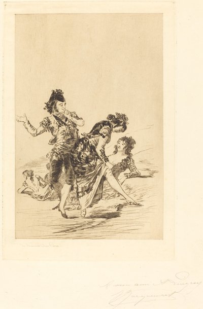 Espanjalainen kohtaus tekijältä Jules Ferdinand Jacquemart after Francisco de Goya