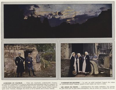 Kappeli ja pastori, Clermont-En-Argonne, Les Anges du Front tekijältä Jules Gervais Courtellemont