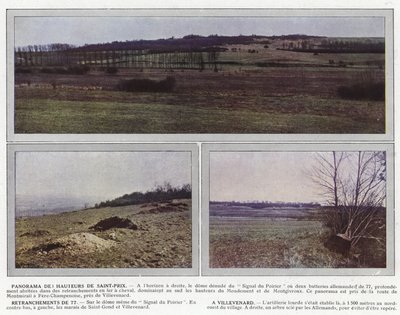 Panorama Saint-Prixin kukkuloille, 77:n kaiverrukset, Villevenard tekijältä Jules Gervais Courtellemont