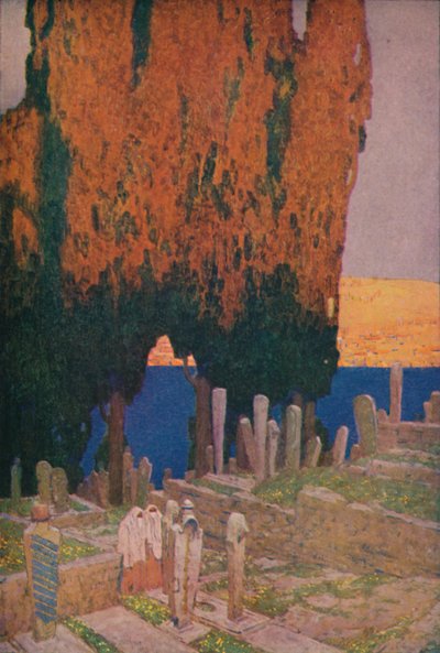 Eyubin hautausmaalla, Kultaisella sarvella, 1913 tekijältä Jules Guerin