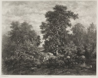 Lampi, Théodore Rousseaun (1812-67) jälkeen tekijältä Jules Joseph Augustin Laurens