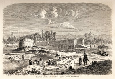 Allah Verdi Kahnin silta, erige noin 1608, Isfahanissa (tai Isfahanissa) (Iran), on sekä ylityspaikka Zend e Roud -joen ylittämiseen, että myös pato, jolla säädellään joen kulkua Talarilla tai peilikioski, jossa Persian hallitsija saattoi havaita tekijältä Jules Joseph Augustin Laurens
