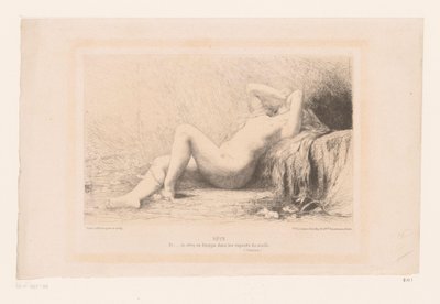 Makaava alaston nainen Rêve (otsikko esineessä) tekijältä Jules Joseph Lefebvre