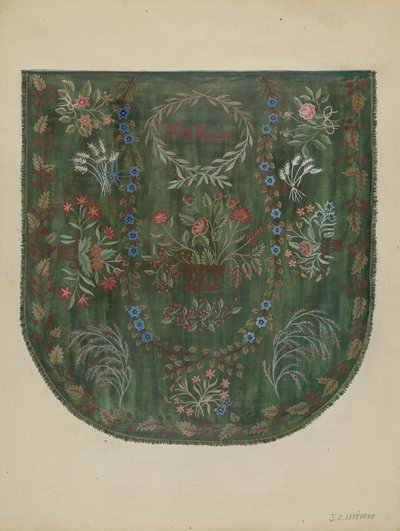 Brodeerattu päällinen, n. 1936. tekijältä Jules Lefevere