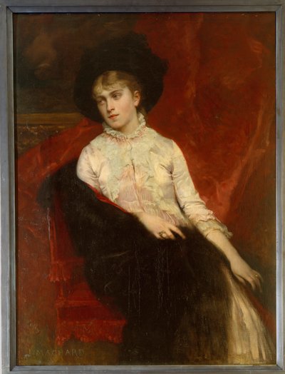 Jeanine Dumas Davy de la Pailleterien (1867-1943) muotokuva Alexandre Dumasin pojan ja Ernest Hauteriven vaimon tyttärestä Jules Louis Machardin (1839-1900) 1800-luvun Villers Cotteretsin maalaus. Alexandre Dumas -museo tekijältä Jules Louis Machard