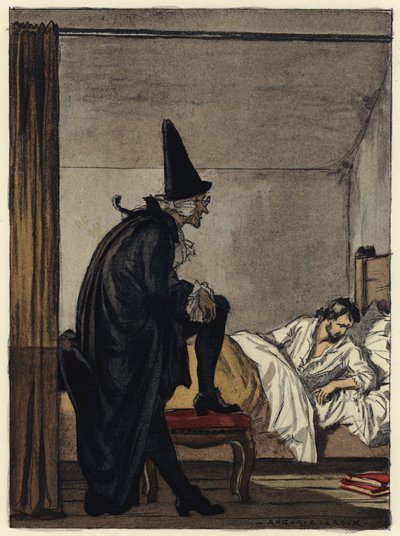 Kuvitus Casanovan muistelmiin (värilitografia) tekijältä Jules Marie Auguste Leroux