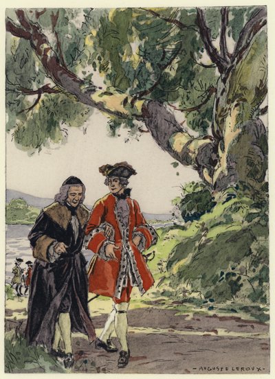 Kuvitus Casanovan muistelmiin (värilitografia) tekijältä Jules Marie Auguste Leroux