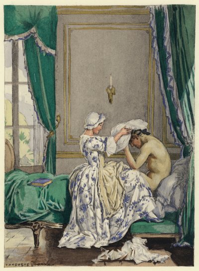 Kuvitus Casanovan muistelmiin (värilitografia) tekijältä Jules Marie Auguste Leroux