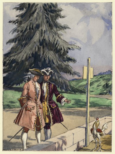 Kuvitus Casanovan muistelmiin (värilitografia) tekijältä Jules Marie Auguste Leroux