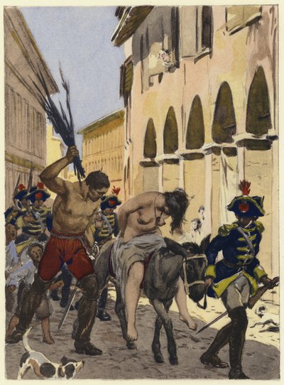 Kuvitus Casanovan muistelmiin (värilitografia) tekijältä Jules Marie Auguste Leroux