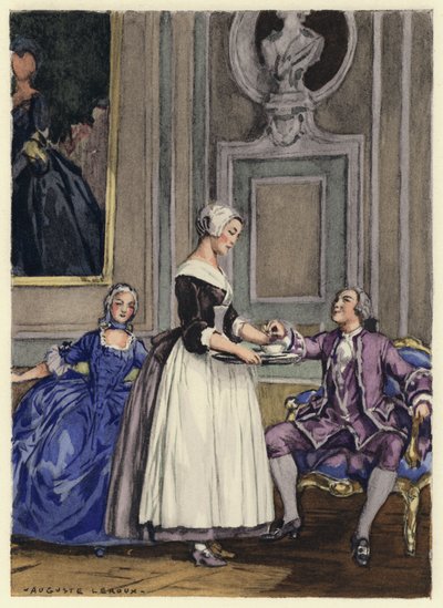 Kuvitus Casanovan muistelmiin (värilitografia) tekijältä Jules Marie Auguste Leroux