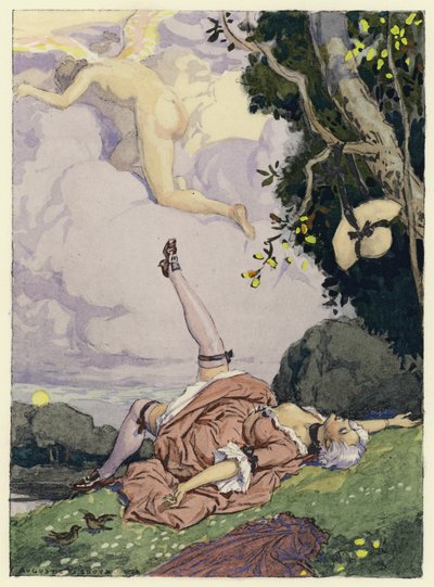 Kuvitus Casanovan muistelmiin (värilitografia) tekijältä Jules Marie Auguste Leroux