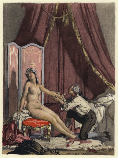 Kuvitus Casanovan muistelmiin (värilitografia) tekijältä Jules Marie Auguste Leroux