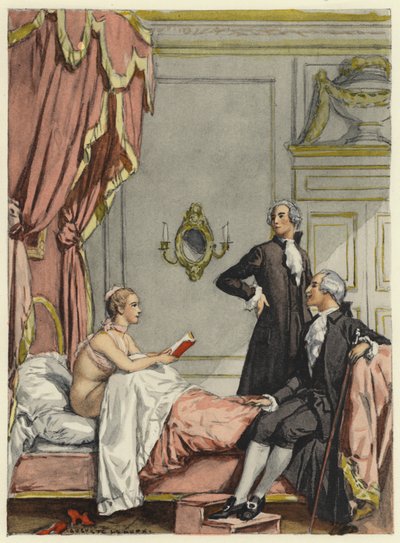 Kuvitus Casanovan muistelmiin (värilitografia) tekijältä Jules Marie Auguste Leroux