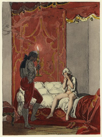 Kuvitus Casanovan muistelmiin (värilitografia) tekijältä Jules Marie Auguste Leroux