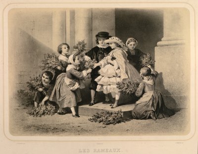 Palmusunnuntai, kaiverrus J. Champagne tekijältä Jules Marie Desandre