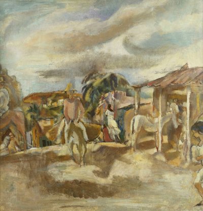 Kuuban kylä; Kuubalainen kylä, noin 1917-1918 tekijältä Jules Pascin