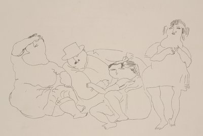 Perhe, n. 1923-25 (litho) tekijältä Jules Pascin