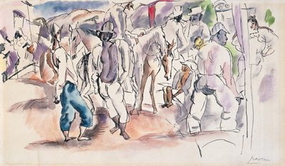 Figuurit ja hevoset (wc paperilla) tekijältä Jules Pascin