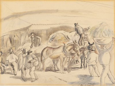 Harvesterit, 1917 (wc paperilla) tekijältä Jules Pascin