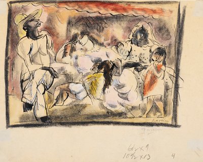 Mies, kaksi naista, kaksi lasta tekijältä Jules Pascin