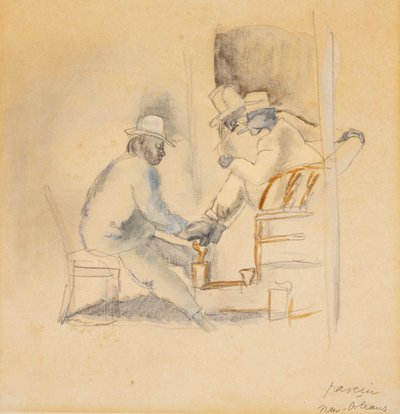 New Orleans Shoeshine (wc paperilla) tekijältä Jules Pascin
