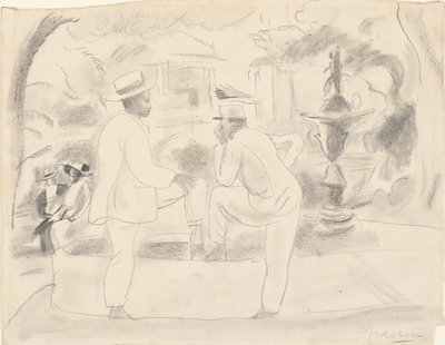 Kaksi miestä puistossa tekijältä Jules Pascin