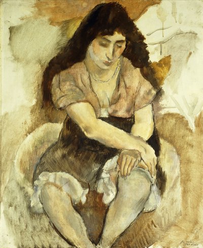 Nuori nainen istuu; Istuva nuori tyttö, 1921 tekijältä Jules Pascin