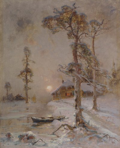Talvi auringonlasku, 1900 tekijältä Juli Julievich Klever