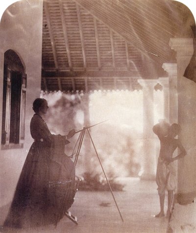 Marianne North rouva Cameronin talossa Ceylonissa, Julia Margaret Cameron. tekijältä Julia Margaret Cameron