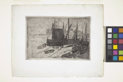 Veneet Port Erinissä - Mansaari (etsaus) tekijältä Julian Alden Weir