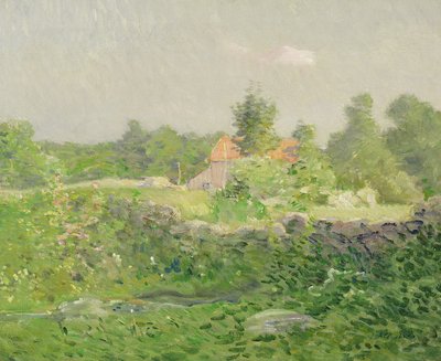 Maisema ja maatila, n. 1895 (öljy kankaalle) tekijältä Julian Alden Weir