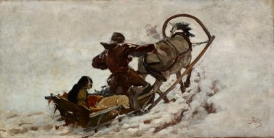 Koirat metsästyksessä, n. 1886 (öljy kankaalle) tekijältä Julian Falat