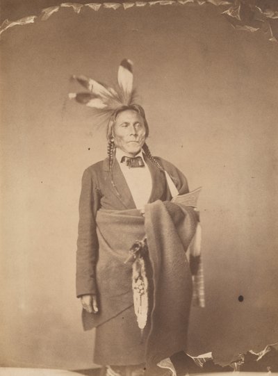Hin-han-du-ta, Punainen pöllö, Mde-wa-kan-ton-siouxien päällikkö, 1858 (kuva) tekijältä Julian Vannerson