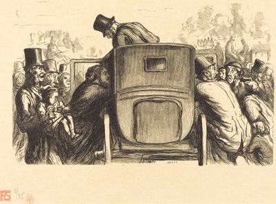 Universaali näyttely: Ulkomaalainen löytää kaikki halutut tilat... tekijältä Julien Antoine Peulot after Honoré Daumier