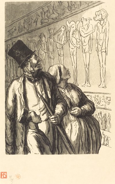 Maailmanlaajuinen näyttely: Egyptian Section tekijältä Julien Antoine Peulot after Honoré Daumier