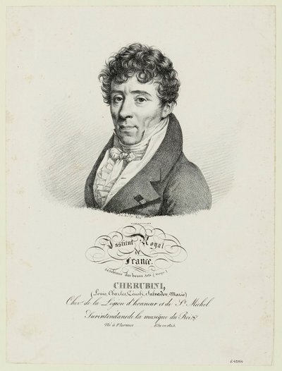 Cherubini, (Louis, Charles, Zénobi, Salvador, Marie) tekijältä Julien Leopold Boilly