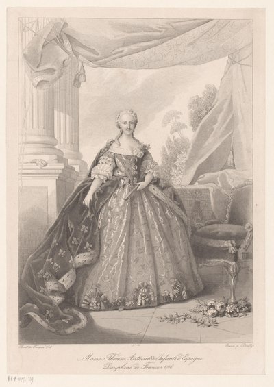 Maria Theresia van Bourbonin muotokuva Espanjalainen Marie Thérèse Antoinette Infanta (otsikko esineessä) tekijältä Julien Leopold Boilly