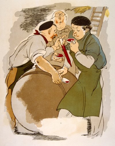 Humoristinen viinikuvitus 1946. Kuvitus Julien Pavil tekijältä Julien Pavil
